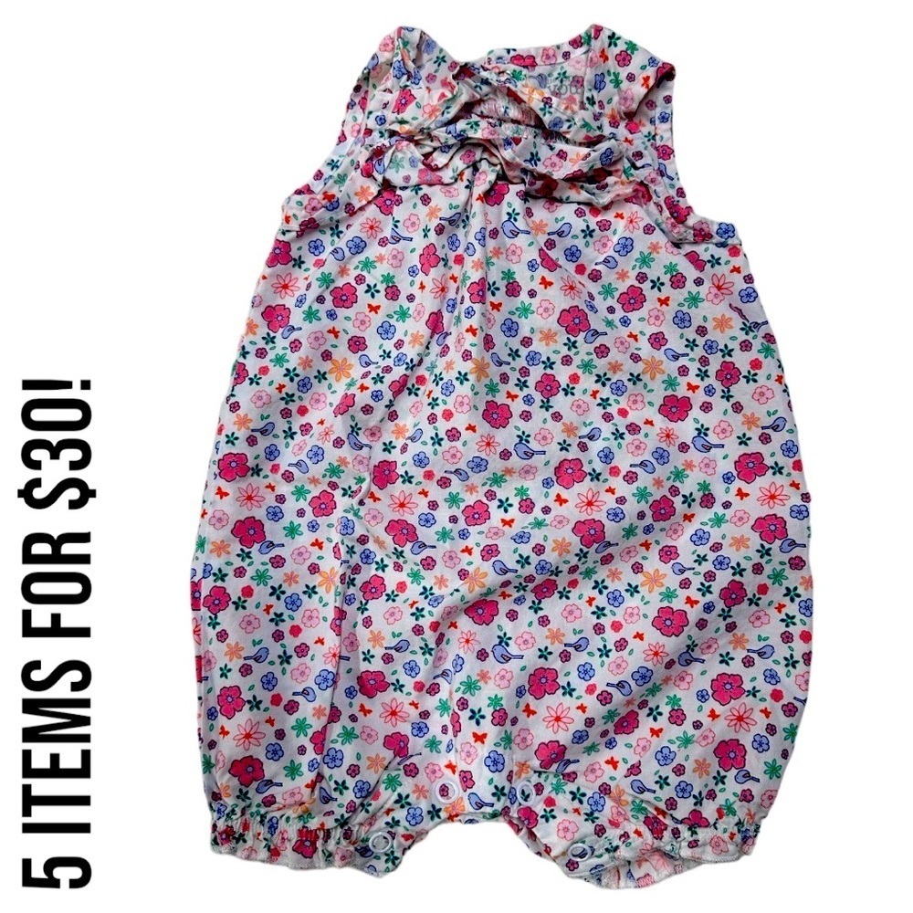 5/$30 Carter’s 3m Baby Girl Floral Bubble Romper